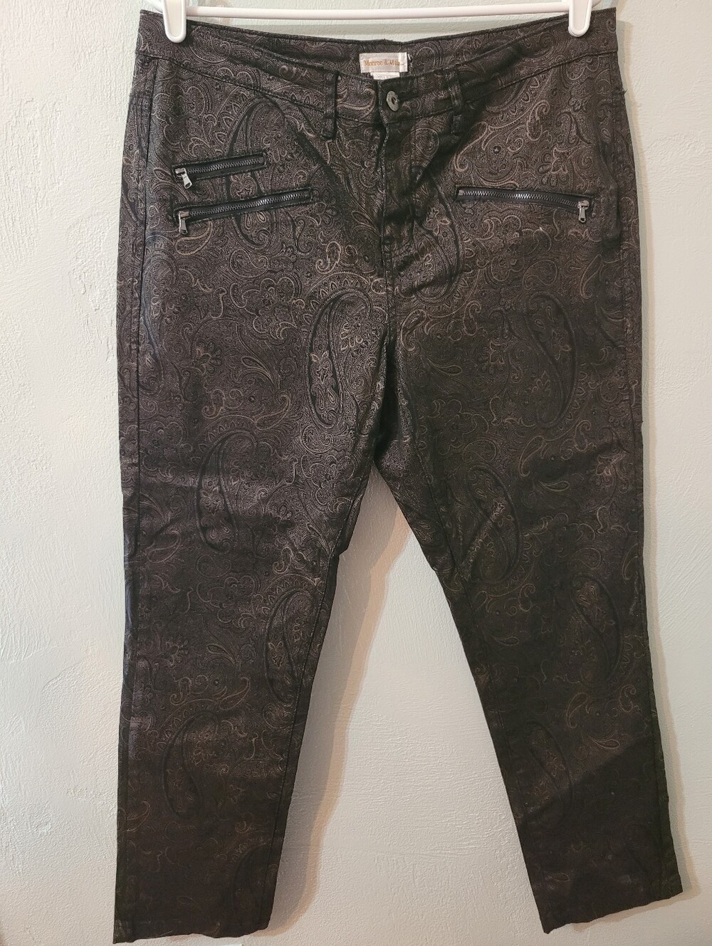 Monroe & Main Unique Rock Start Front Zipper Parsley Pants! Size 14!